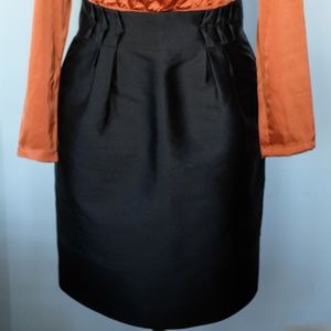 Silk and Wool black business skirt